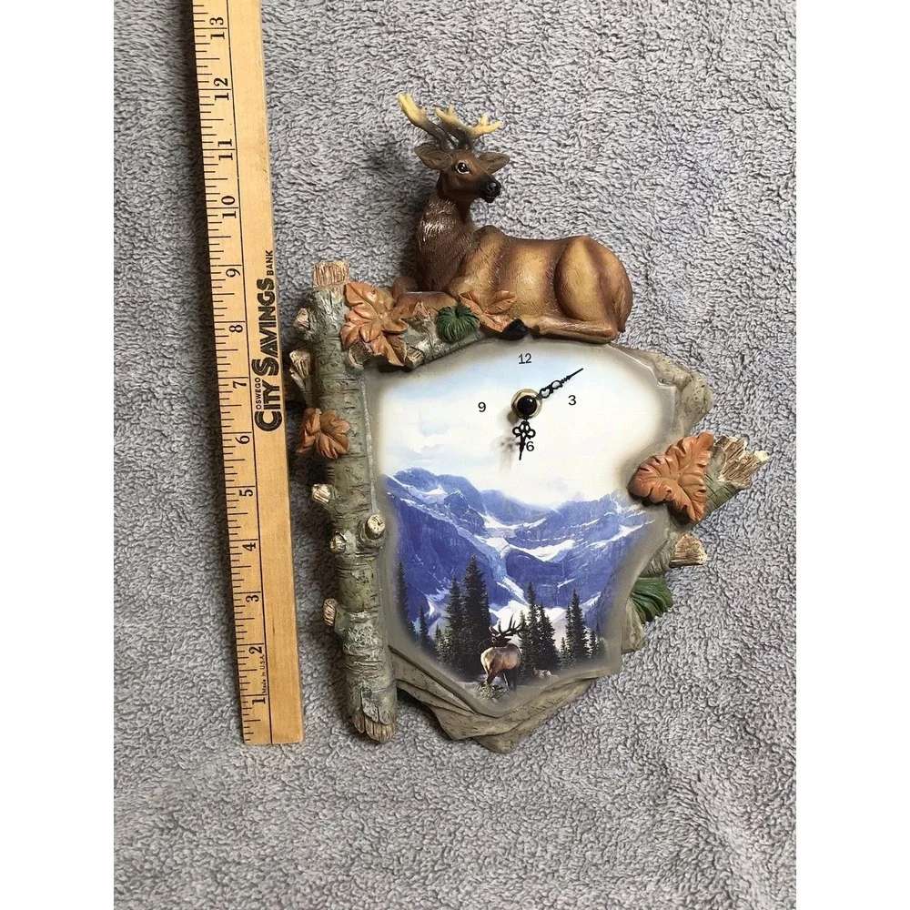 Vintage‎ Rustic Deer Wall Clock 'Time Of Majesty' 3D Design Cabin Decor